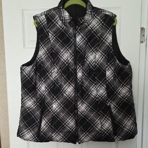 Plaid Black and White Women's Vest